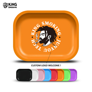 Nhà Máy Bán Buôn Biểu Tượng Tùy Chỉnh Hút Kim Loại Cán Khay Màu Rắn Phục Vụ Khay Trống Thảo Mộc Thuốc Lá Khói Tin Cán Khay - Product Image 6