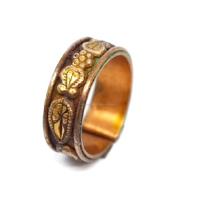 2027 Elegant Look Rose Gold Plated Wrist Pain Relief <b>Copper</b> Bracelets & <b>Bangles</b> Handmade Floral Hammered <b>Copper</b> Cuff - Product Image 4