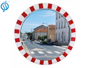 Miroir de sécurité convexe rond de 32 pouces en acrylique noir pour village, allée, route, <span class=keywords><strong>parking</strong></span>, zone à points morts - Product Image 3