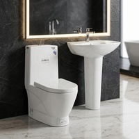 Ensemble WC monobloc en céramique à double chasse moderne, fixation au sol, siphon en P, marque Golden Dragon, pour le Moyen-Orient (vente en gros)