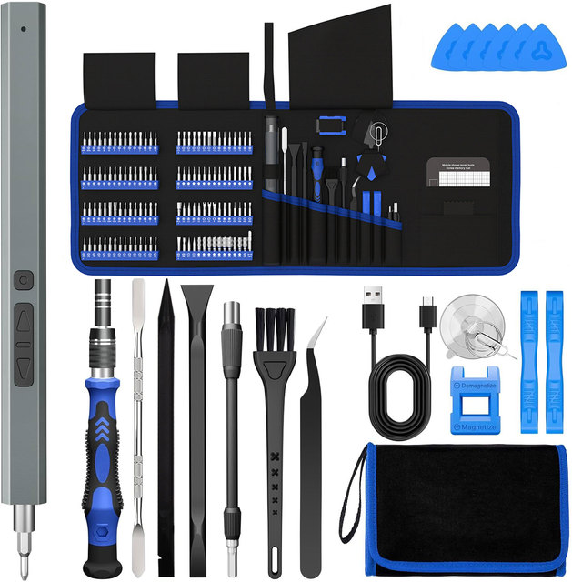 Industrial 144-in-1 Electric Precision Screwdriver Kit Brushless Motor 40 Bits Phone Laptop Electronics Repair Tools 0.35N.M