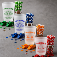 Großhandel American Football Pappbecher Strohhalme Party-Deko Sportthema Geburtstagsgeschenke für Spieltag-Geburtstagsfeier