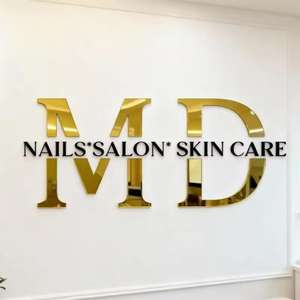 Letrero LED con Logotipo 3D Personalizado, Diseño Gratuito, Panel de Pared Interior, Logotipo de Empresa de Salón de Uñas, Decoración Adhesiva, Letras Acrílicas de Metal Dorado, Nombre de Marca - Product Image 3