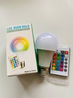 Ampoule LED intelligente RGB 12W A80 E27 à intensité variable avec télécommande, alimentation CA, certifiée RoHS, ampoules globe en PC