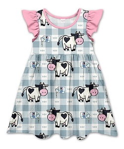 Robes d'été en coton tricoté pour bébés filles, motif dessin animé, en gros, en stock, prêtes à expédier - Product Image 5