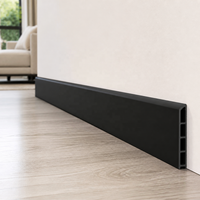 Plinthe WPC WYRAX noire 80 mm moderne étanche pour appartement, chambre, bureau, usage commercial