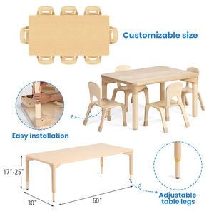 Ensemble de bureau et chaise en bois pour enfants, meubles Montessori pour la maternelle, la préscolaire, la salle de jeux et l'apprentissage - Product Image 2