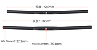 Guidon de vélo ultraléger en alliage d'aluminium 6061x25.4mm 540mm 580mm pliant pour vélo Brompton