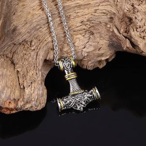 Collier Pendentif Amulette Marteau de Thor Viking Celtique Vintage Personnalisé en Gros, Bijoux Gothiques Punk Hip Hop pour Hommes - Product Image 4