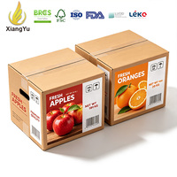 Carton d'expédition personnalisé pour produits frais, boîte en carton ondulé pour l'exportation de fruits, emballage pour pommes et oranges, distribution en gros