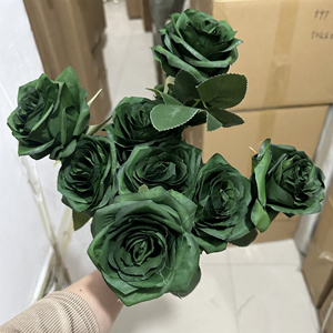 Ifg bán buôn Hoa Lụa Nhân Tạo hoa màu xanh lá cây Rose Bouquet cho sắp xếp đám cưới - Product Image 3