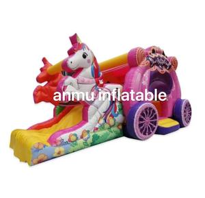 La Casa de rebote de la princesa más popular con toboganes y una piscina, con un <span class=keywords><strong>castillo</strong></span> de salto con temática de unicornios. - Product Image 4