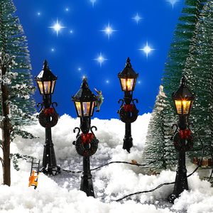 4pcs <b>Doll</b> <b>House</b> Mini Street Lamp Model Indoor Scene Black Street Lamp Christmas Standing Lamp - Product Image 2