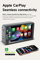 Autoradio stéréo BQCC 7 pouces 2Din avec CarPlay sans fil, Android Auto, Mirrorlink, FM, BT, type-c, éclairage couleur, lecteur de véhicule universel