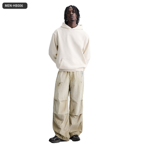 Pantalon lavé peint à la main personnalisable de haute qualité-Automne/Hiver Nouvelle arrivée Pantalon décontracté cargo rétro à revers en détresse - Product Image 1