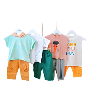 Lotes al por mayor de ropa de verano para niños y niñas de tallas mixtas, surtidos, en fardos, nuevos, de poliéster, con etiqueta de corte limpio. - Product Image 2