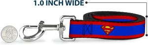 Correa de <span class=keywords><strong>Perro</strong></span> Personalizada de Lujo con Diseño de Escudo de <span class=keywords><strong>Superman</strong></span>/Estampado de Rayas Rojo/Azul en Poliéster para Varios Tamaños - Product Image 4