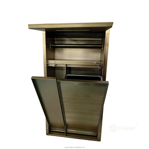 Support de <span class=keywords><strong>brosse</strong></span> <span class=keywords><strong>WC</strong></span> encastré tout-en-un en acier inoxydable 304 avec poubelle intégrée, pour niche murale sans rebord, à insérer dans les carreaux - Product Image 2