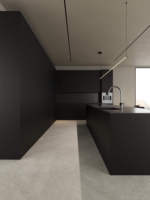 Carrelage en porcelaine effet pierre mate gris nuage 600x1200mm, veinage marbre naturel, finition mate, pour salon de villa et penthouse