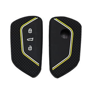 Housse de clé en silicone nid d'abeille pour VW <span class=keywords><strong>Golf</strong></span> 8 Mk8 GTI R ID.4 ID.3 Skoda Octavia Seat Leon - Étui de télécommande antidérapant et antichoc - Product Image 2
