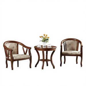 Chinese Style Solid Wood Chair Set 2 Piece <b>Brown</b> Dining Room Furniture For Home And Coffee Shop - Product Image 4