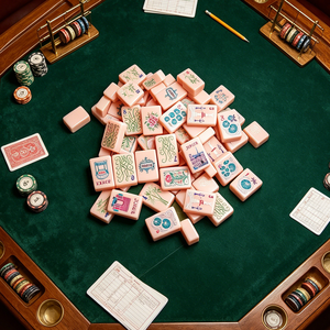 Juego de Mahjong Acrílico Estilo Americano, Inspirado en París, Color Rosa, 160 Fichas, Juego de Mesa, Entretenimiento para el Hogar, Ideal para Regalo - Product Image 1