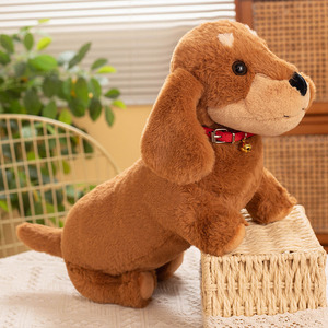 Perro <span class=keywords><strong>salchicha</strong></span> de juguete de peluche marrón Súper suave, Animal de peluche de <span class=keywords><strong>salchicha</strong></span> de tamaño pequeño con relleno de algodón PP, embalaje de bolsa OPP - Product Image 2