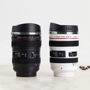 Tasse publicitaire personnalisée de haute qualité 400ml SLR Creative Doublure en acier inoxydable <span class=keywords><strong>Objectif</strong></span> de caméra Tasse à café isolée et couvercle Conception spéciale - Product Image 5