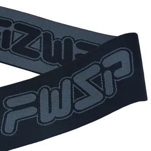 Custom garment accessories elastic tape 2 inch black jacquard elastic band for men jockstraps
