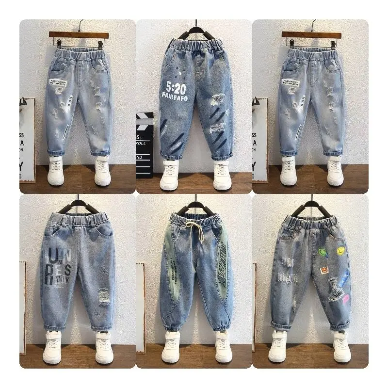 Neue Kinderjeans 2024 Freizeitkleidung beste Qualität Jeans Lieferanten Denim Stoff Unisex versandfertig