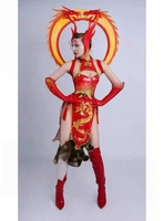 Costume de scène de danse Gogo pour le Nouvel An chinois, style cyber dragon, année du dragon, 100% polyester, pour adultes, fête