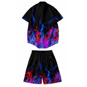 China Casual Summer <strong>Men</strong> Collar Short Sleeve <strong>Shirt</strong> Shorts 2 Piece Beach Printed <strong>Shirt</strong> and Pants - Product Image 6