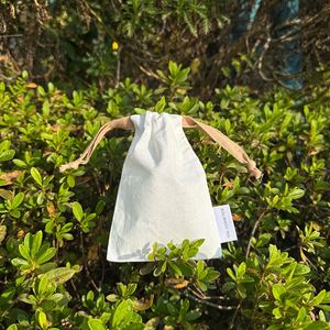 Factory Sale Wholesale Recycled Cotton Jewelry Dust Bag Cotton <b>Drawstring</b> Bag <b>Pouches</b> With Label - Product Image 5