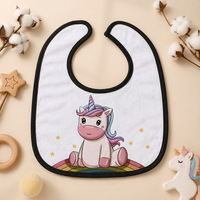 Bavoirs vierges pour bébé à sublimation transfrontalière, motif animaux de dessin animé, en polyester-coton, résistants aux taches et à la salive