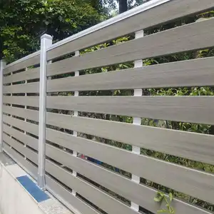 Открытый частный дом WPC настенный забор набор панели доска решетка с дверью/WPC Композитный пластиковый Металлический Стальной алюминиевый сплав