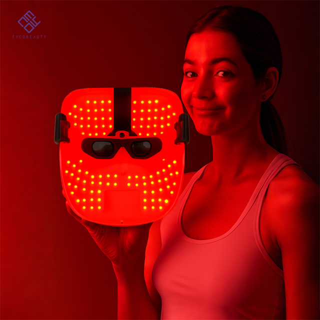 EYCO Led Face Facial Mask Near Infrared and Red Light Therapy Mask Devices 630nm 850nm Light Therapy Silicone Led Beauty Mask