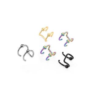 Anillo de Nariz de Acero Inoxidable Estilo Europeo Americano para Comercio Electrónico Transfronterizo, Joyería de <span class=keywords><strong>Piercing</strong></span> <span class=keywords><strong>Falso</strong></span> sin Perforación para <span class=keywords><strong>Labio</strong></span> - Product Image 4