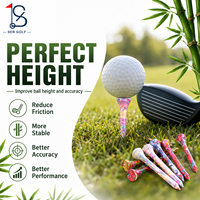 Tees de golf en bambou 70 mm, nouveau style, durables, couleurs mélangées, logo personnalisé, motif marbré