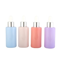20ML Leere Farbige Mattierte Zylinderflasche mit Heißprägung und Flachschulter für Serum Ätherisches Öl Gummiball-Tropfer Sprühglasflasche