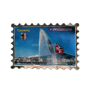 Aimants de réfrigérateur en métal avec motif de timbre suisse de Genève, aimants en métal avec motif de timbre imprimé sur feuille - Product Image 1