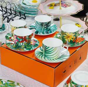 Tropisches Regenwald-Design Geschirr-Set Keramik Servierschale Kaffeetasse Bone China Teller Hotel-Teller Becher Tasse & Untertasse - Product Image 2