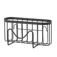 Comptoirs muraux multifonctions en acier inoxydable 304 Porte-éponge noir Organisateur de caddie d'évier de cuisine