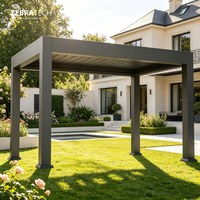 Auvent électrique autoportant en aluminium robuste avec toit à lames rétractables, éco-responsable, installation facile pour patios et terrasses