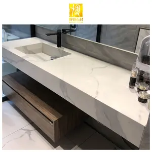 BOTON STONE Kunststein Calacatta Porzellan feste Oberfläche Waschbecken modernes Badezimmer Waschbecken