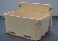 Caisses à poisson en plastique robustes, isolées, à double paroi, étanches, en HDPE, rotomoulées, 1000L, pour la pêche/la pisciculture/l'alimentation