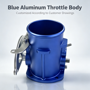 Bright Blue Anodized Surface Treatment Custom Precision Machining Service Mixed Anodized & Raw Metallic Assembly - Product Image 1