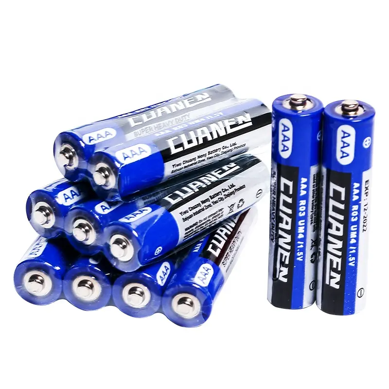 Cuanen Super Heavy Duty AAA R03 UM4 1.5V batteria zinco-carbone per batterie Radioss o telecomandi