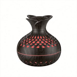 Diffuseur d'aromathérapie USB créatif grand format, design grain de bois et fleur, hydratant, lumière d'ambiance colorée, fonctionnant sur batterie - Product Image 2