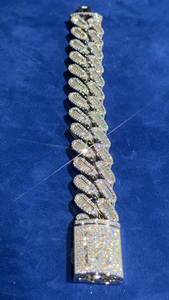 7 Inches 20 Mm Vòng Đeo Tay Hip Hop 925 Bạc Moissanite Baguette Chất Lượng Cao VVS Moissanite Kim Cương Vòng Đeo Tay Đồ Trang Sức - Product Image 2