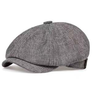 <b>Mens</b> 8 Panel Wool Blend Newsboy <b>Flat</b> <b>Cap</b> Herringbone <b>Tweed</b> Hat Classic Vintage Cotton Ivy Cabbie Gatsby Driving Hats Beret <b>Cap</b> - Product Image 3